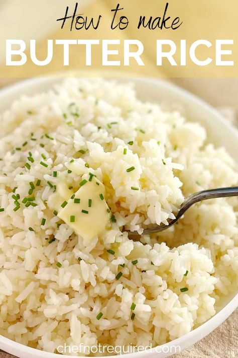 Buttered White Rice, Seasoning White Rice, Seasonings For White Rice, Buttery Rice Recipes, Butter Rice In Rice Cooker, White Rice Seasoning Ideas, How To Season White Rice, Best Jasmine Rice Recipe, Quick And Easy Rice Recipes