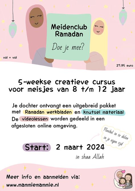 Flyer Ramadan activiteiten meisjes Mama Blog, How To, Ramadan, Allah, Van