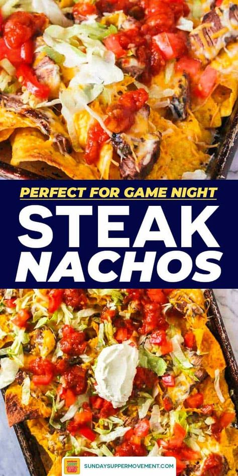 Nachos Toppings, Steak Nachos Recipe, Nachos Supreme Recipe, Nacho Night, Easy Nachos Recipe, Loaded Nachos Recipe, Best Roast Beef Recipe, Ultimate Nachos, Nacho Recipes