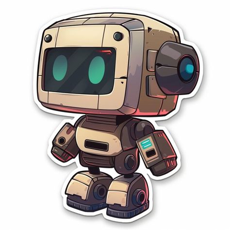 Robot Sticker, Cute Robot, Photo Cute, Poster Ideas, Business Card Maker, Flyer Maker, Poster Maker, Card Banner, Poster Invitation