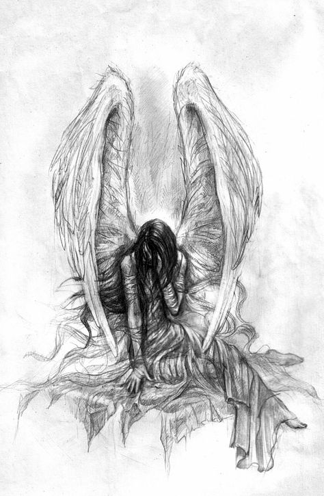 Fallen Angel Falling Angel Drawing, Angel Drawing Easy, Angel Outline, Morning Scribbles, Fallen Angel Art, Ink Tattoo Design, Fallen Angel Tattoo, Wings Sketch, Angel Sketch