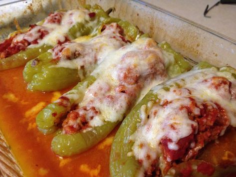 Stuffed Cubenellas Peppers, Italian Sausage Stuffed Cubanelle Peppers, Stuffed Cubanelle Peppers, Sweet Banana Peppers, Hot Pepper Recipes, Cubanelle Pepper, Stuffed Jalapenos, Recipes Vegetables, Pepper Recipes