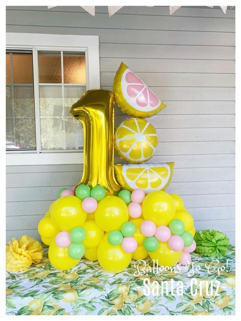 Lemon Decorations Party, Lemon Decorations, Lemonade Stand Birthday, Lemonade Birthday, Lemonade Party, Lemonade Stand, Decorations Party, Mylar Balloons, Balloon Art