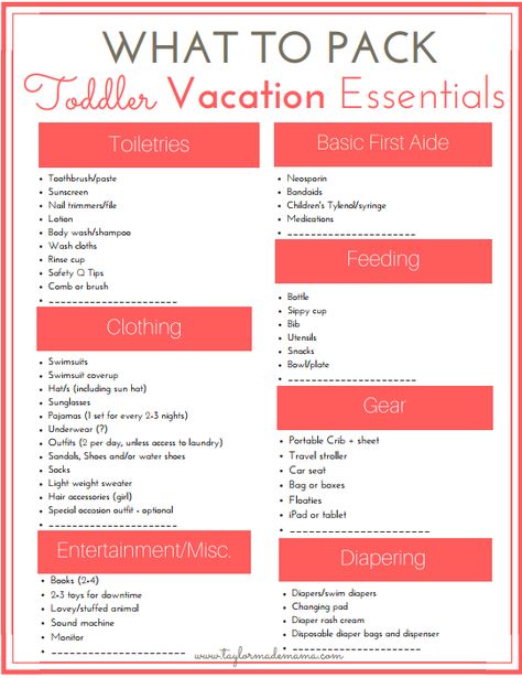 Top tips for how to pack for travel and vacation with a toddler, without all the stress! Including a FREE printable packing checklist for toddler and mom! Toddler Packing List, Toddler Vacation, Pack For Vacation, Pack For Travel, Beach Vacation Packing, Beach Vacation Packing List, Travel Packing Checklist, Vacation Essentials, Packing List For Vacation