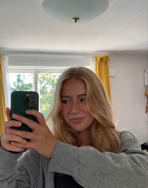 #mirror #blonde #girl #sweden #swedish #grey #yellow #white #curtains #window #zip #tan #iphone #green #alpine #summer Swedish Girl, Swedish Girls, Curtains Window, White Curtains, Blonde Girl, Yellow White, Sweden, Blonde, Mirror Selfie