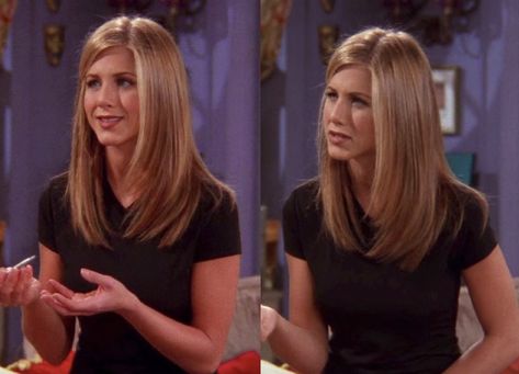 Jennifer Anniston Hairstyle, Jennifer Aniston Hair Friends Season 5, Jennifer Aniston Hair Back View, Jennifer Aniston Hair Color 90s, Jennifer Aniston Long Hair Friends, Jennifer Aniston Medium Length Hair, Rachael Haircut Friends, Jennifer Aniston Hair Mid Length, Jennifer Aniston Friends Hair