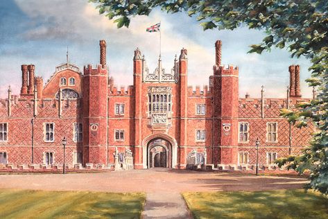 Commissions – Brian Crosby Art Architectural Painting, Hohenzollern Castle, Bodiam Castle, Architectural Illustration, Palace London, Blenheim Palace, Castles In England, Cathedral Architecture, Hampton Court Palace