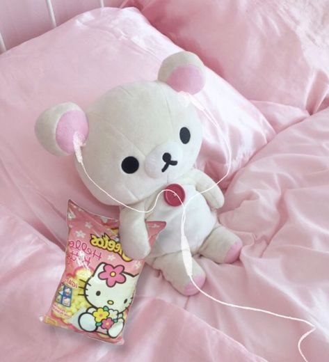 matching pfp w/ them <3 Stuffed Animal, Hello Kitty, Teddy Bear, Kitty, Candy, Bed, Kawaii