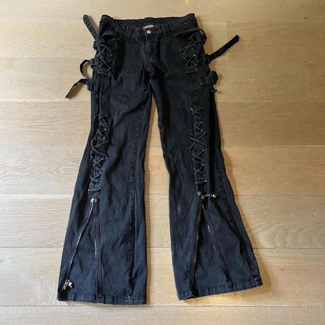 ISO post Living dead souls pants Size 5 will pay up... - Depop Black Lace Pants, Alternative Fashion Outfits, Lace Pants, Living Dead, Jeans Diy, Baggy Pants, Goth Outfits, Dream Clothes, Types Of Fashion Styles