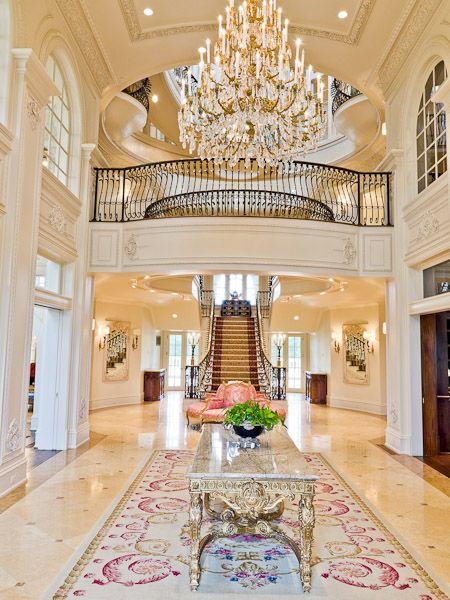 If You Love Coco Chanel, You'll Love This Texas Mansion - Tour inside The opulent $17.5 million classic French chateau, 40,000-square-foot mansion. Texas Mansions, Foyer Hallway, Homes Interior, Ft Worth, Beautiful Rooms, Versace Home, Modern Mansion, Mansion Interior, Mansions Luxury