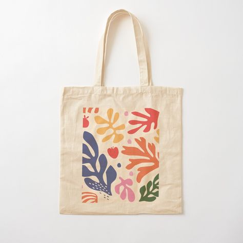 100% cotton reusable shopping carry bag with digital print on one side. Matisse pattern_2, with love Diy Tote Bags Painting, Diy Paint Tote Bag, Tote Bag Design Embroidery, Painting Bags Ideas, Bag Painting Ideas Diy, Tote Bag Painting Ideas Aesthetic, Tote Bag Design Ideas Aesthetic, Canvas Bag Painting, Totebag Painting Ideas