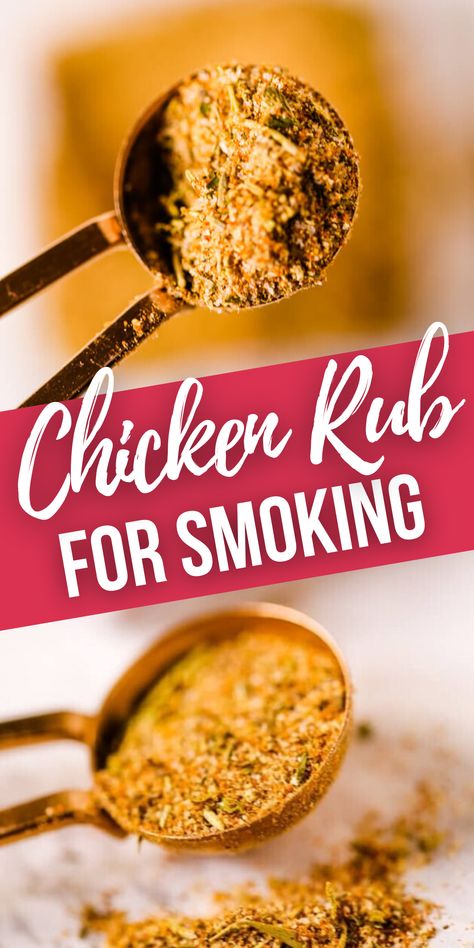 This homemade Chicken Rub for Smoking makes boring chicken amazing!  If you really want to up the flavor of your chicken, this is the way to do it! Chicken Rub Recipes Smokers, Chicken Rubs For Smoker, Smoked Chicken Seasoning, Dry Rub For Smoked Chicken, Dry Seasoning For Chicken, Smoked Chicken Rub Recipe, Chicken Rub For Smoker, Chicken Rubs For Grilling, Smoked Chicken Dry Rub Recipe