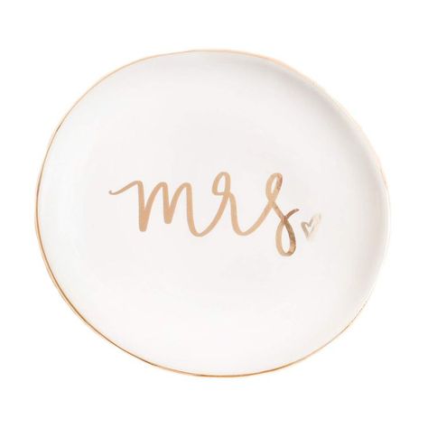 Sweet Water Decor Mrs. Jewelry Dish Tray | Great for Her Engagement Engaged Ring Dish Holder Bride Ring Holder Gold Ceramic T Mrs Ring, Engagement Ring Dish, Engagement Ring Holders, Engagement Gift Boxes, Water Decor, Ceramic Jewelry Dish, Gold Foil Design, Wedding Ring Dish, Sweet Water