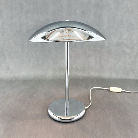 One of Ikea's iconic pieces. A chrome table lamp made in the 1980s. Good vintage condition. Chrome Desk Lamp, Chrome Decor Aesthetic, Silver Room Decor, Chrome Bedroom, Modernism Furniture, Retro Apartment Decor, Keyshot Render, Chrome Furniture, Vintage Interior Decor