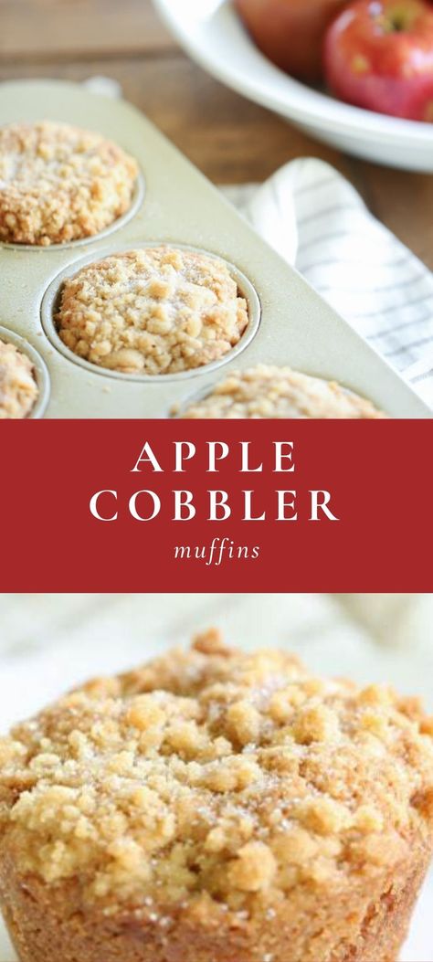 Apple Cobbler Muffins, Apple Crisp Muffins, Cobbler Muffins, Fruit Muffins, Apple Desserts Easy, Dessert For Breakfast, Julie Blanner, Apple Cobbler, Holiday Dessert Recipes