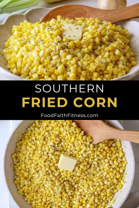 Boost corn’s natural sweetness with this recipe for Fried Corn—golden kernels bursting with juice are caramelized to add depth and richness to a Southern staple. Simple Corn Recipes, Sauteed Corn Recipes, Fried Fish Sides Dishes, Southern Fried Corn, Fried Corn Recipes, Southern Meals, Best Potluck Dishes, Panamanian Food, Corn Recipes Side Dishes