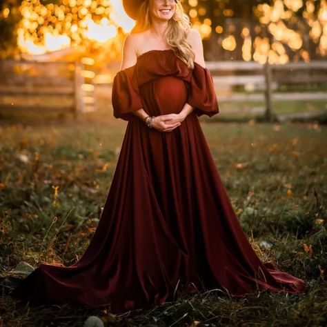 35 Stunning Boho Maternity Dresses for Photoshoots | Love and Moms Maternity Photography Burgundy Dress, Fall Maternity Dress Photo Shoot, Maroon Maternity Dress Photography, Burgundy Maternity Dress Photoshoot, Red Maternity Dress Photography, Red Dress Maternity Shoot, October Maternity Pictures, Fall Maternity Outfits For Photoshoot, November Maternity Photoshoot