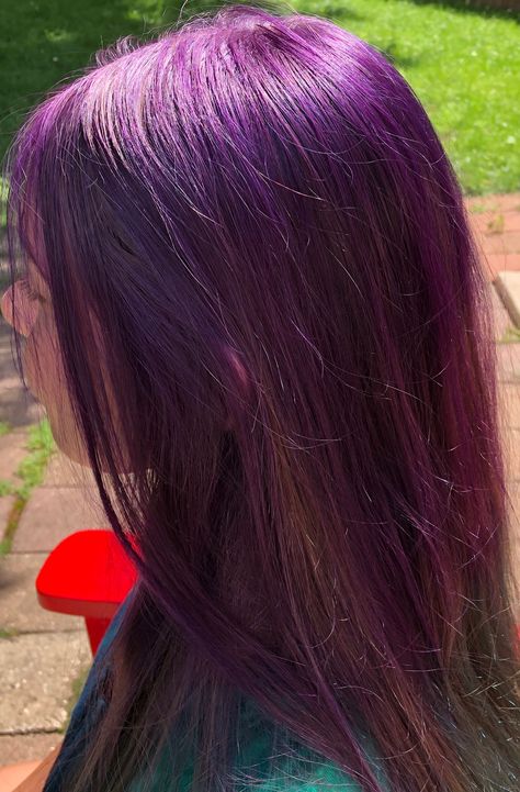 Manic Panic Purple Haze, Atomic Turquoise on the ends. Manic Panic Purple, Manic Panic, Long Hair Styles, Turquoise, Hair Styles, Purple, Hair, Beauty