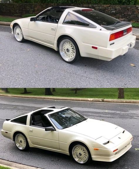 DMV OLD SCHOOLS on Instagram: "1988 Nissan 300zx Shiro Special Edition-Rarest Z ever produced @coreyj1220 💪 #300zxfairladyz #300zxnation #nissan300zxtwinturbo #bbs #bbsrs #bbswheels #bbsrims #classiccars #classics #oldschoolcars #oldschools #ttop #ttops" Old Nissan Cars, Nissan Old Cars, Nissan 300zx Z31, Nissan Z31, Car References, 90s Cars, Nissan 300zx Turbo, Art Deco Borders, Nissan Z Cars