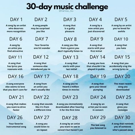 Smash Book Challenge, New You Challenge, 30 Day Music Challenge, Instagram Polls, Story Challenge, Music Challenge, Song Ideas, 30 Day Song Challenge, Journal Challenge