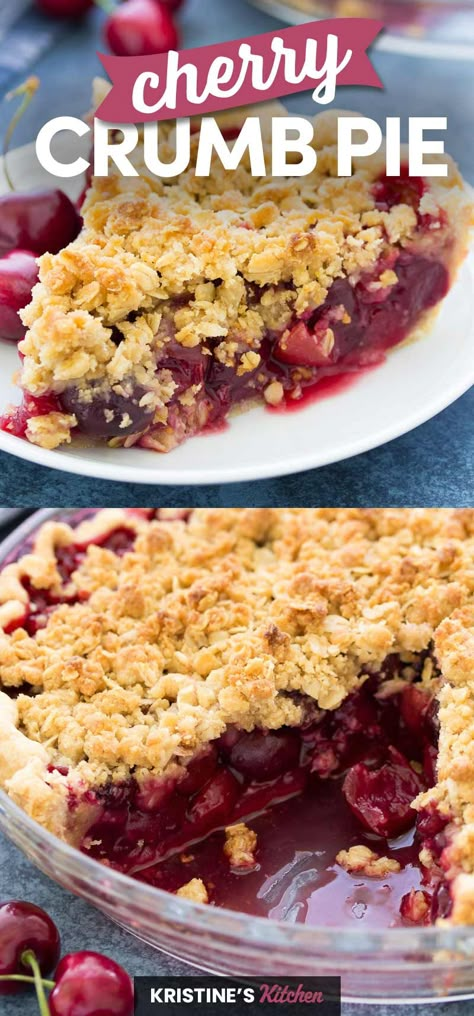 Cherry Crumble Pie, Cherry Pie Crumble, Cherry Crumb Pie, Fresh Cherry Pie, Fresh Cherry Recipes, Cherry Pie Filling Recipes, Cherry Recipes Dessert, Homemade Pie Recipes, Crumb Pie