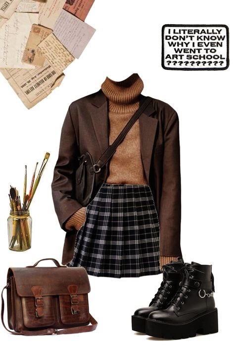 Elevated Indie Outfits, English Student Aesthetic Outfit, Dark Academia Outfit Autumn, Librarian Core Aesthetic, Nerdcore Fashion, Nerd Fashion Women, Granola Academia, Infj Outfits, Hogwarts Aesthetic Outfits