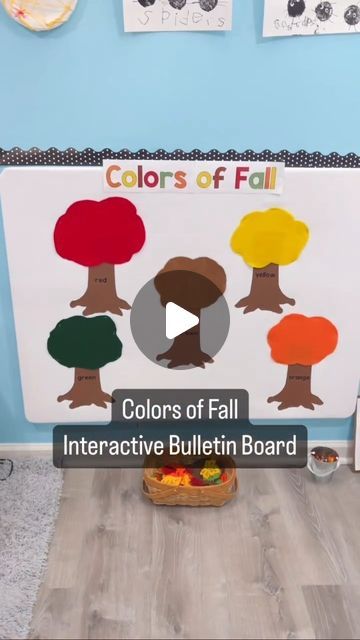 Jamie White on Instagram: "It’s time to “fall” in love with learning through this interactive bulletin board! 🎨 Preschoolers will have a blast with colors, sorting, and discovering the magic of autumn leaves. 🍂🌳🍂

And the best part? It doesn’t eat up precious floor space! Plus, it’s a beautiful display even when not in use, so get ready to “rake” in the compliments! 🍁👏

Would you like a link to directions and more pictures? It also has a link to the free color word recording sheet. 👋

#PreschoolTeacher #PlayMatters #PlayMore #PlayIsEnough #PreKTeachers #PlayBasedLearning #EarlyChildhoodEducation #PreschoolTour #LearningThroughPlay #PreschoolActivities #PreKClassroom #PreschoolPlay #ChildhoodEducation #TeacherTips #PreschoolIdeas #PreschoolInspiration #BulletinBoard" Fall In Love With Learning, Jamie White, Interactive Bulletin Board, Prek Classroom, Playbased Learning, School Inspiration, Preschool Teacher, Childhood Education, Teacher Hacks