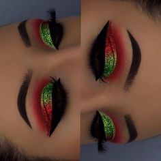 Seasonal Makeup, Xmas Makeup, Christmas Eyeshadow, Holiday Eye, Make Up Designs, Christmas Eye Makeup, Makeup Photoshoot, Blonde Makeup, Christmas Makeup Look