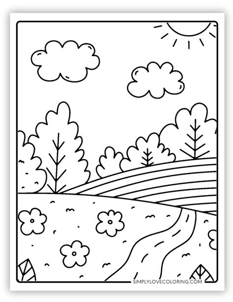 Free forest coloring pages are the perfect activity for homeschooling, classrooms, teachers, kids' activities, and educational activities. Simple Colouring Pages For Kids, Scenery Coloring Pages, Simple Coloring Pages, Colouring Pages For Kids, Forest Coloring Pages, Forest Coloring, Free Kids Coloring Pages, Forest Drawing, Printable Coloring Pages For Kids