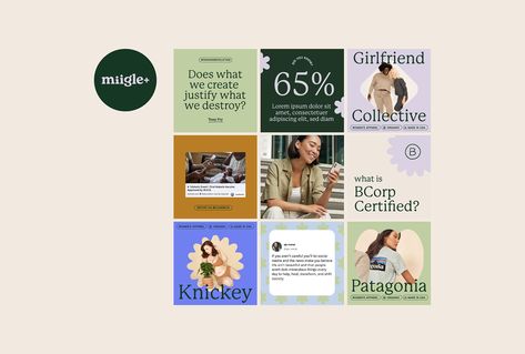 Miigle+ Branding and Social Media on Behance Social Media Psychology, Employee Branding, Ecology Projects, Yoga Branding, Information Architecture, Inspiration Instagram, Ux Web Design, Social Media Branding, Environmental Graphics