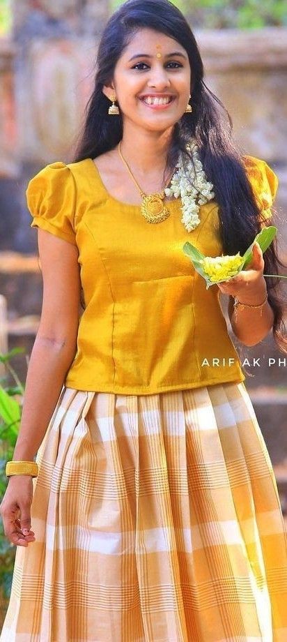 Pavadai Sattai Designs Women, Pattu Pavada Women, Pavadai Sattai Designs, Pattu Pavada, Pavadai Sattai, Low Cut Blouses, Lehenga Saree Design, Girls Frock Design, Beautiful Shorts