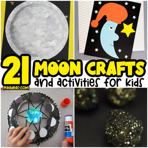 Preschool Day And Night Craft, Moon Craft For Preschool, Goodnight Moon Craft, Full Moon Crafts For Kids, Moon Art Projects For Kids, Moon Crafts For Toddlers, Moon Activities For Toddlers, Full Moon Crafts, Moon Festival Crafts For Kids