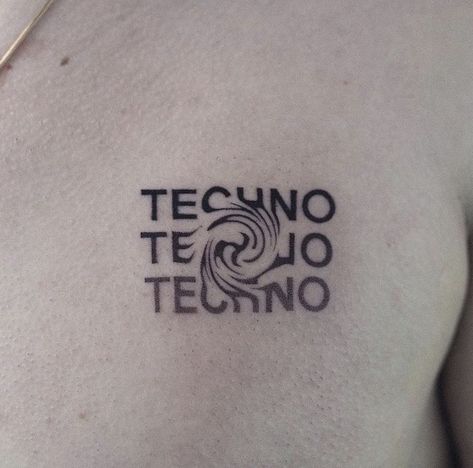 Bpm Tattoos, Techno Tattoos Ideas, Raver Tatoos, Afterlife Tattoo Techno, Trippy Word Tattoo, Dj Tattoo Ideas, Edm Tattoo Ideas, Techno Tattoo Ideas, Dubstep Tattoo