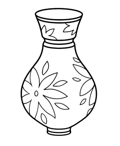 Flower Vase Coloring Page - Free Printable Coloring Pages for Kids