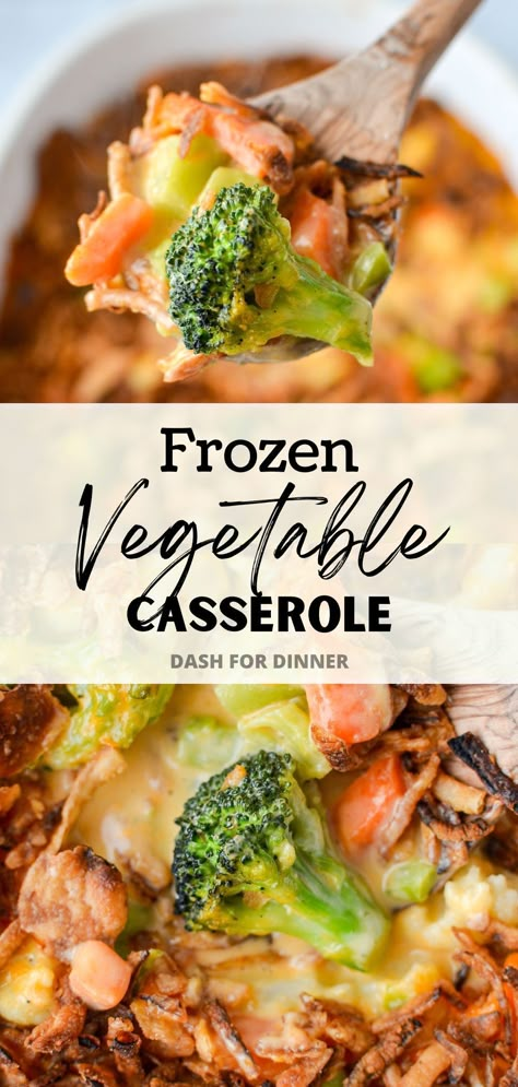 Easy Vegetable Casserole Recipes Simple, Cheesy Veggie Bake, Vegetable Supreme Casserole, Keto Veggie Casserole Recipes, Hot Vegetable Side Dish Casserole Recipes, Side Dishes Freezer Friendly, Normandy Vegetables Frozen, Veggie Cheese Casserole, Crockpot Veggie Casserole