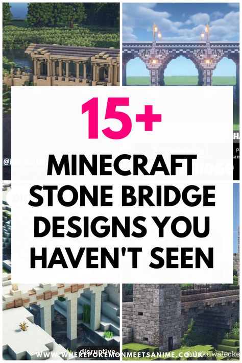 Creative Minecraft stone bridge designs ideas Stone Brick Bridge Minecraft, Minecraft Bridge Diagonal, Minecraft Arena Ideas, Minecraft Castle Bridge, Big Bridge Minecraft, Minecraft Stone Bridge, Minecraft Bridge Design, Ideas For Minecraft, Castle Bridge