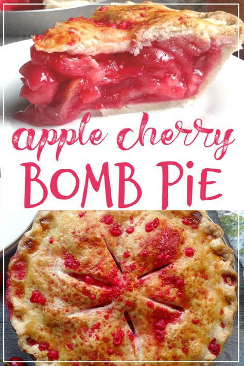 Cherry Apple Pie, Apple Cherry Pie, Roll Desserts, Tart Pie, Cinnamon Red, Fruit Pies, Cream Cheese Pie, Cherry Apple, Red Hots