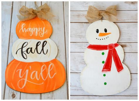 Reversible Seasonal Sign Front Door Accessories, Turtle Coffee, Pumpkin Snowmen, Snowman Sign, National Coffee Day, Coffee Day, Front Door Sign, Holiday Signs, Craft Night