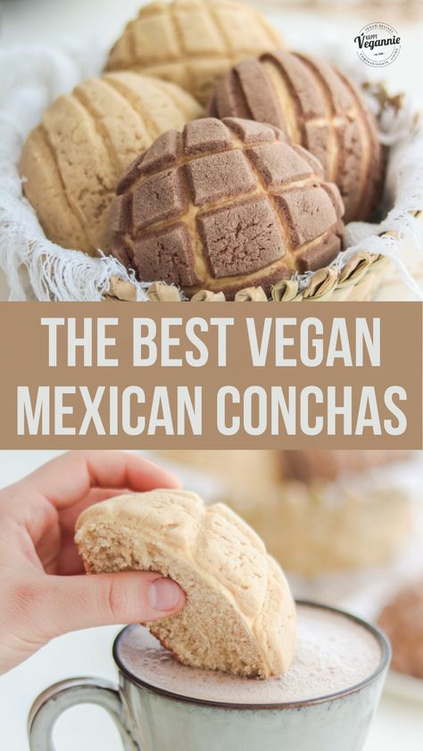 Vegan Mexican Cookies, Vegan Spanish Dessert, Vegan Mexican Bread, Mexican Dessert Vegan, Conchas Recipe Easy, Vegan Pan Dulce, Vegan Mexican Dessert Recipes, Soft Vegan Food, Vegan Mexican Desserts