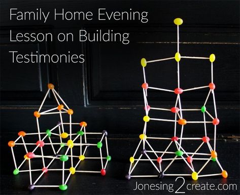 Family Home Evening Lesson on Testimonies - Building Temples - Jonesing2Create Monthly Family Activities, Lds Object Lessons, Mutual Activities, Family Home Evening Lessons, Lds Primary Lessons, Activity Day Girls, Fhe Lessons, Salt Lake Temple, Sunday School Crafts For Kids