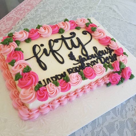 128 Likes, 17 Comments - Tina Grant (@tgsugarshoppe) on Instagram: “Another slab cake... #buttercreamrosettes #homemade #fromscratch #buttercreamcakes #instacake…” Grandmas Cake, Sheet Cake Ideas, Birthday Sheet Cake, Cake For Women, Mary Birthday, Slab Cake, Hawaiian Cake, Sheet Cake Designs, Rectangle Cake