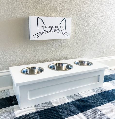 Hidden Litter Boxes, Cubby Storage Bench, Wall Stove, Birch Cabinets, Stainless Steel Dog Bowls, Ottoman Decor, Pet Food Storage, White Panel, Entry Tables