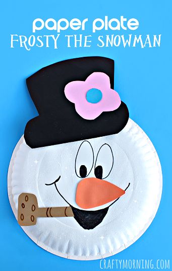 Paper Plate Frosty the Snowman Craft - Winter craft for kids to make | CraftyMorning.com Diy Schneemann, Halloween Hairstyles, Snowman Craft, Frosty The Snowman, Winter Craft, Winter Crafts For Kids, Daycare Crafts, Paper Plate Crafts, Preschool Christmas