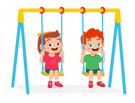 Happy cute little kid boy and girl play ... | Premium Vector #Freepik #vector #children #character #cartoon #park Children's Book Illustrations, School Illustration, Flashcards For Kids, Practice Makes Perfect, Kids Vector, Kid Boy, Drawing Exercises, Cute Clipart, Kids Clipart