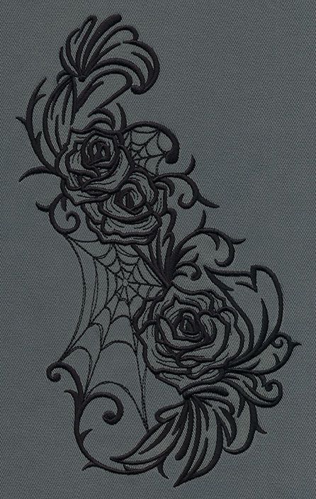 Gothic Gala - Roses | Urban Threads: Unique and Awesome Embroidery Designs Embroidery Tattoo, Tattoos Infinity, Goth Tattoo, Web Tattoo, Tattoos Mandala, 4 Tattoo, Inspiration Tattoo, Tattoos Geometric, Gothic Tattoo