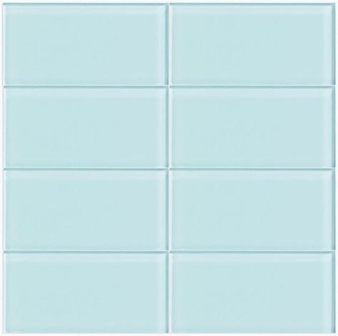 Subway tiles for kitchen backsplash and bathroom tile in blue color Vapor Blue Glass Subway Tile, Blue Backsplash Kitchen, Light Blue Tile, Light Blue Bathroom, Light Blue Kitchens, Bathroom Blue, Exterior Tiles, Kitchen Backsplash Tile, Blue Bathroom Decor