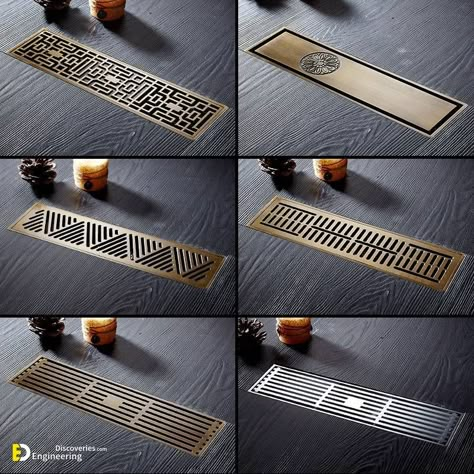 30+ Shower Floor Drain Design Ideas For Your Bathroom Shower Drain Ideas, Drain Style, Floor Drain Bathroom, Shower Drain Covers, Bathroom Drain, Shower Drains, Tempered Glass Shelves, Brass Art, Drain Cover