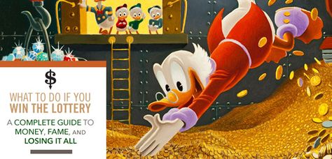 What to Do If You Win the Lottery: A Complete Guide to Money, Fame, and Losing It All | Primer Money Design Art, Kalle Anka, Dagobert Duck, Win The Lottery, Uncle Scrooge, Disney Duck, Money Design, Scrooge Mcduck, Disney Images