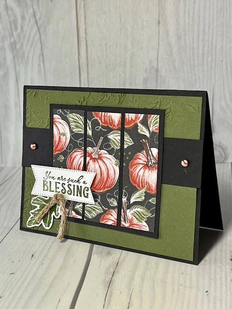 Stampin Up Mini Calendar Ideas, Rustic Harvest Dsp, Fall Cards Handmade, Thanksgiving Cards Handmade, Cardmaking Techniques, Fall Greeting Cards, Dsp Cards, Autumn Cards, Carte Halloween