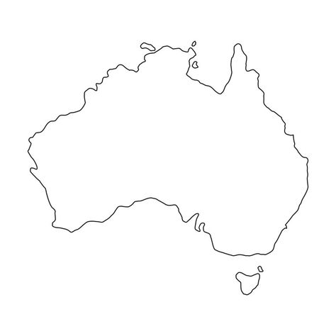 Australia map on white background Australia Continent Map, Australia Map Outline, Australia Map Tattoo, Australia Map Illustration, Australia Outline, Australia Map Art, Exhibition Postcard, Map Of Continents, Australia Continent